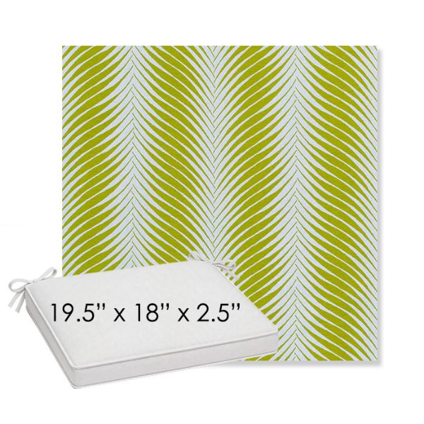 Picture of Clock Out Frond | Sunbrella® 19.5" x 18" Outdoor Dining Cushion