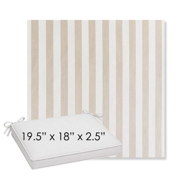 Picture of Costa Driftwood | Sunbrella® 19.5" x 18" Outdoor Dining Cushion