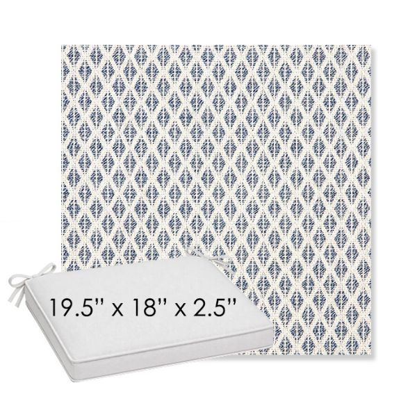 Picture of Detail Denim | Sunbrella® 19.5" x 18" Outdoor Dining Cushion