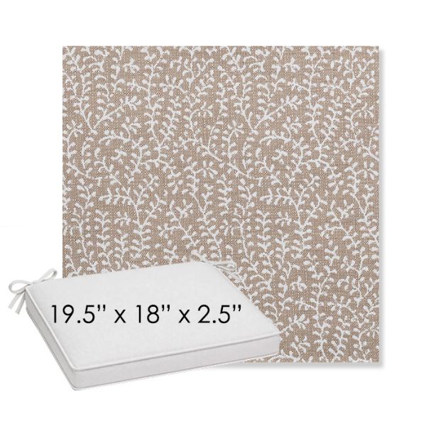 Picture of Eberly Linen | Sunbrella® 19.5" x 18" Outdoor Dining Cushion