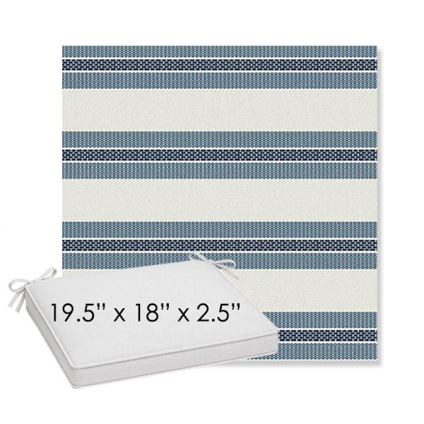 Picture of Excel Denim | Sunbrella® 19.5" x 18" Outdoor Dining Cushion