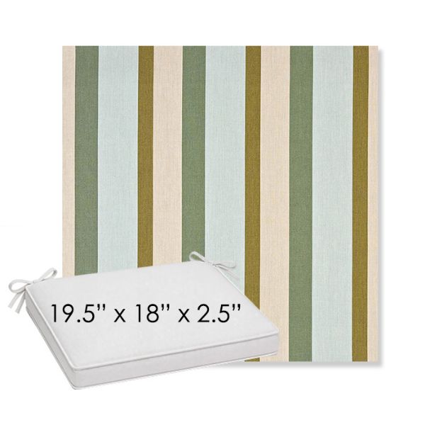 Picture of Gateway Aloe | Sunbrella® 19.5" x 18" Outdoor Dining Cushion