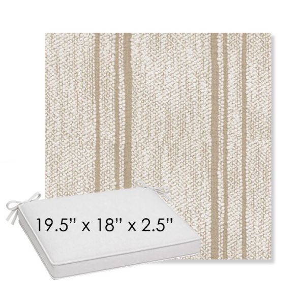 Picture of Harvest Kaolin | Sunbrella® 19.5" x 18" Outdoor Dining Cushion