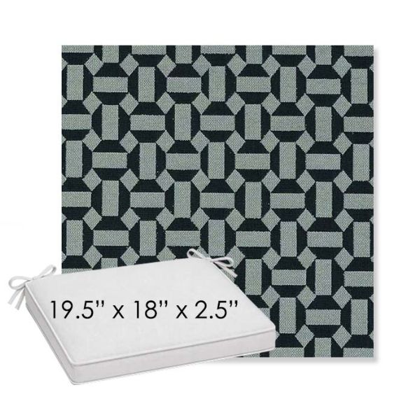 Picture of Hoopla Plume | Sunbrella® 19.5" x 18" Outdoor Dining Cushion
