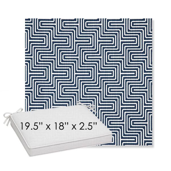 Picture of Key Figure Indigo | Sunbrella® 19.5" x 18" Outdoor Dining Cushion