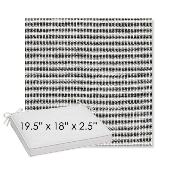 Picture of Kudos Newsprint | Sunbrella® 19.5" x 18" Outdoor Dining Cushion