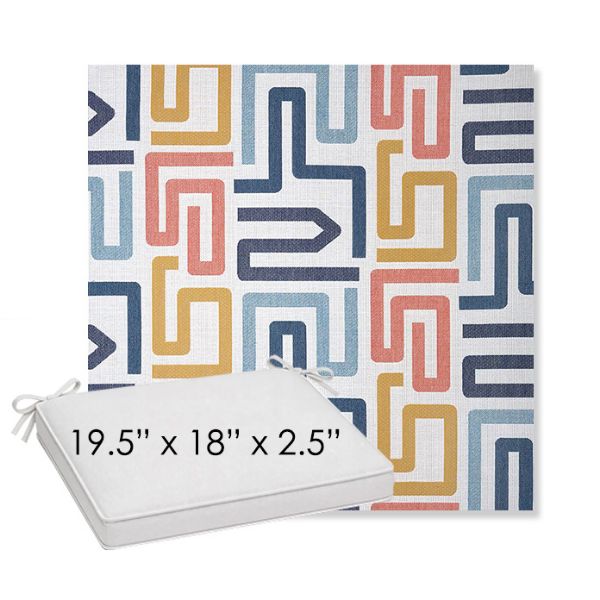 Picture of Labyrinth Fiesta | Sunbrella® 19.5" x 18" Outdoor Dining Cushion