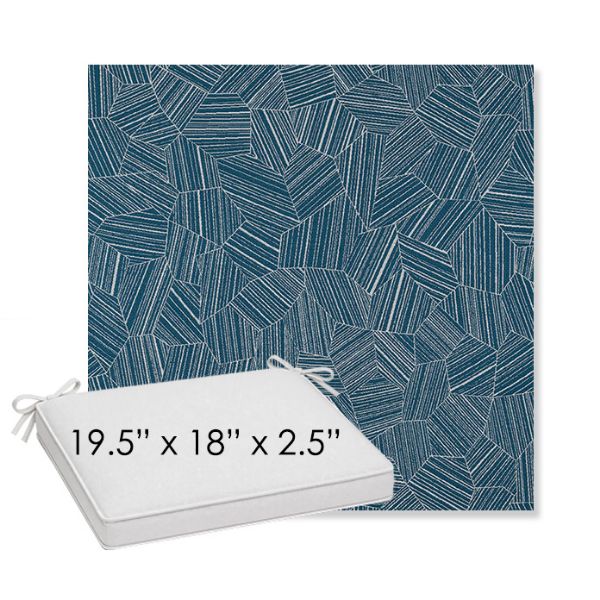 Picture of Leaf Structure Lagoon | Sunbrella® 19.5" x 18" Outdoor Dining Cushion