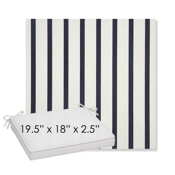 Picture of Lido Indigo | Sunbrella® 19.5" x 18" Outdoor Dining Cushion