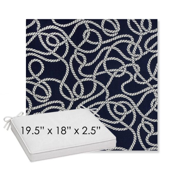 Picture of Maritime Nautical | Sunbrella® 19.5" x 18" Outdoor Dining Cushion