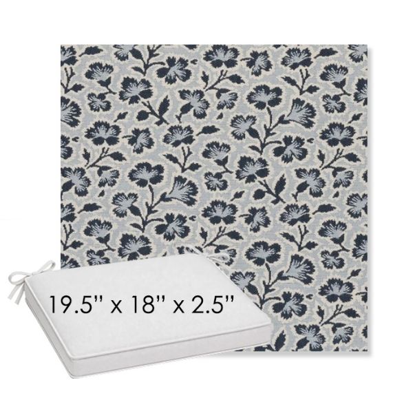 Picture of Mia Sapphire | Sunbrella® 19.5" x 18" Outdoor Dining Cushion