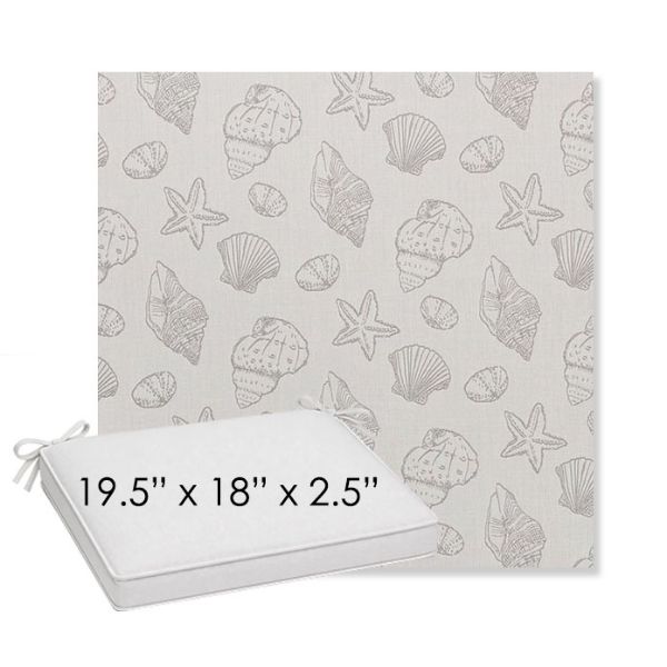 Picture of Nantucket Fossil | Sunbrella® 19.5" x 18" Outdoor Dining Cushion