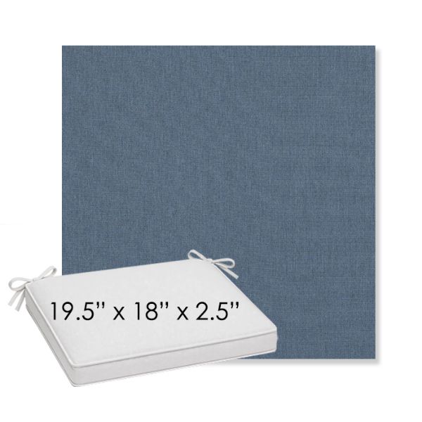 Picture of Natte Carbon Sky | Sunbrella® 19.5" x 18" Outdoor Dining Cushion