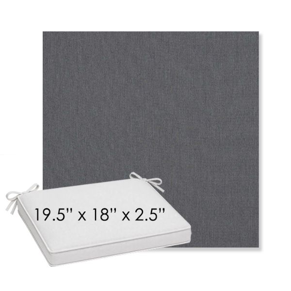 Picture of Natte Charcoal Chine | Sunbrella® 19.5" x 18" Outdoor Dining Cushion