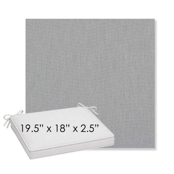 Picture of Natte Grey Chine | Sunbrella® 19.5" x 18" Outdoor Dining Cushion