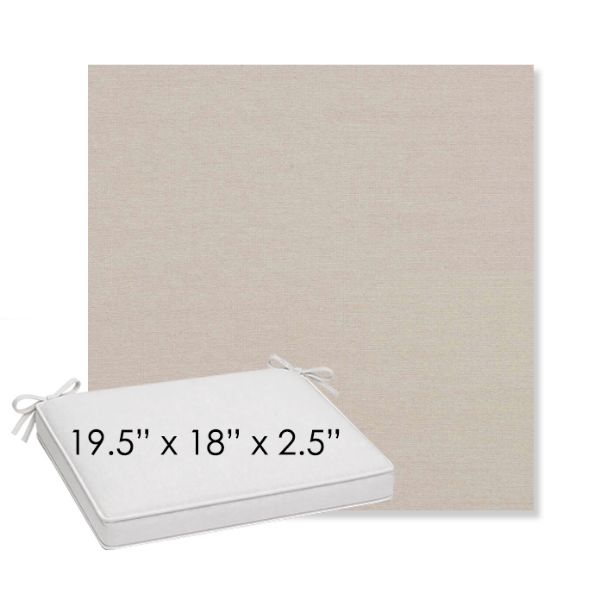 Picture of Natte Linen Chalk | Sunbrella® 19.5" x 18" Outdoor Dining Cushion