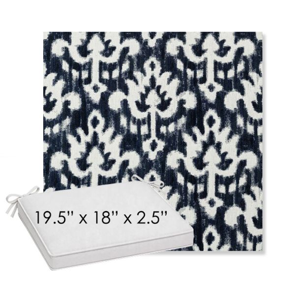 Picture of Patra Indigo | Sunbrella® 19.5" x 18" Outdoor Dining Cushion