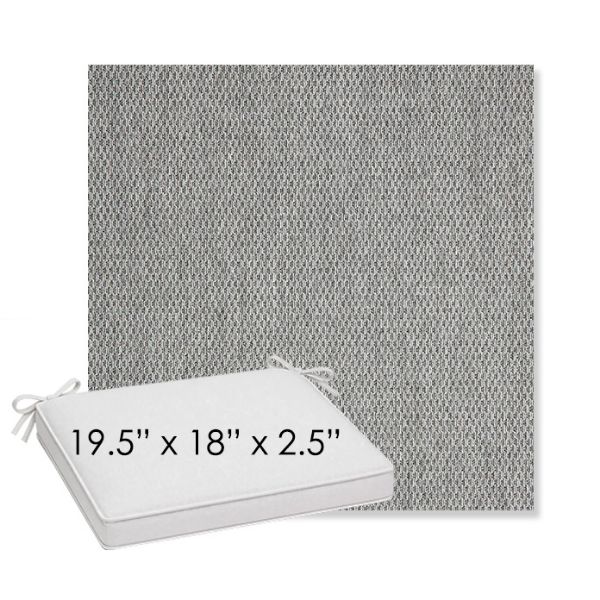 Picture of Pique Ash | Sunbrella® 19.5" x 18" Outdoor Dining Cushion