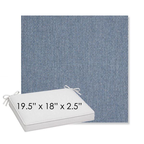 Picture of Pique Denim | Sunbrella® 19.5" x 18" Outdoor Dining Cushion