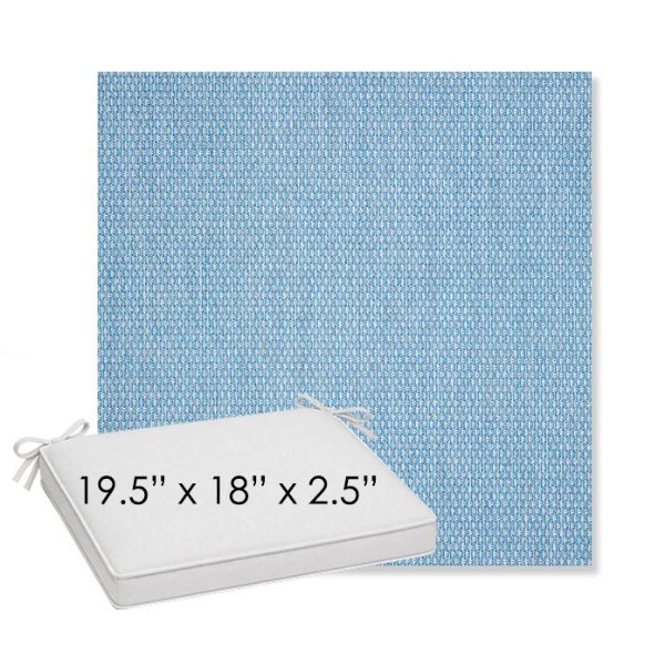 Picture of Pique Sky | Sunbrella® 19.5" x 18" Outdoor Dining Cushion