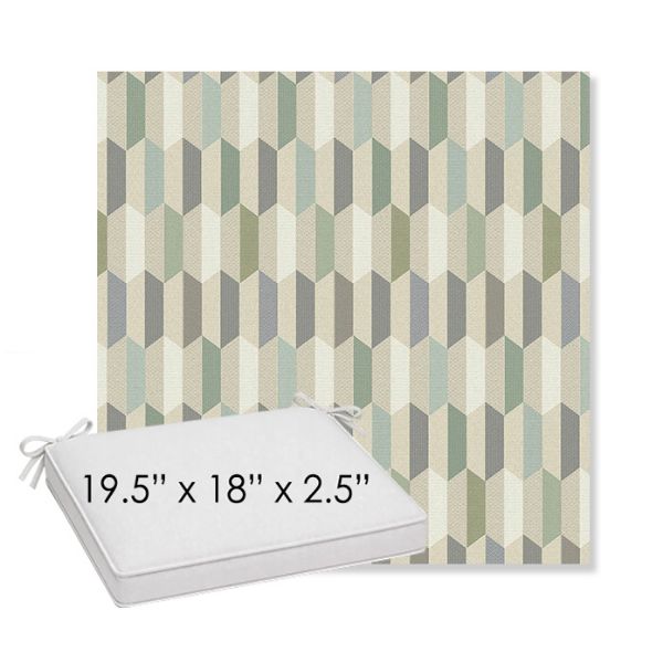 Picture of Precise Spring | Sunbrella® 19.5" x 18" Outdoor Dining Cushion
