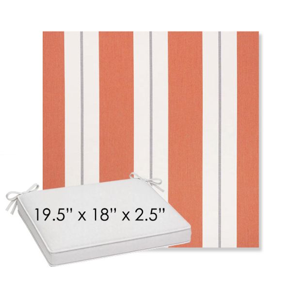 Picture of Relate Persimmon | Sunbrella® 19.5" x 18" Outdoor Dining Cushion