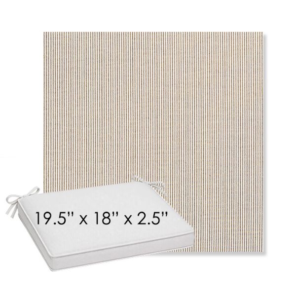 Picture of Replay Taupe | Sunbrella® 19.5" x 18" Outdoor Dining Cushion