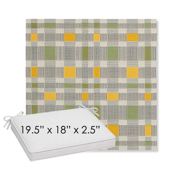 Picture of Rubix Lemon Lime | Sunbrella® 19.5" x 18" Outdoor Dining Cushion