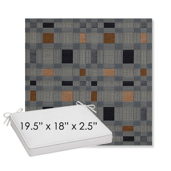 Picture of Rubix Vintage Denim | Sunbrella® 19.5" x 18" Outdoor Dining Cushion
