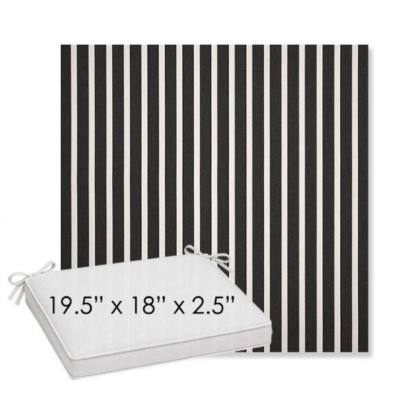 Picture of Shore Classic | Sunbrella® 19.5" x 18" Outdoor Dining Cushion