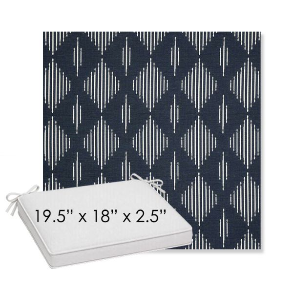 Picture of Spinner Diamond Midnight | Sunbrella® 19.5" x 18" Outdoor Dining Cushion