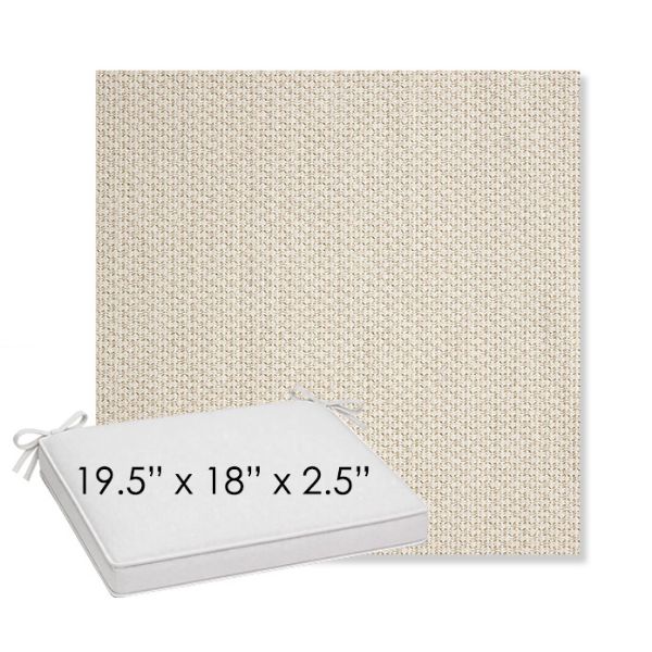 Picture of Tailored Snow | Sunbrella® 19.5" x 18" Outdoor Dining Cushion