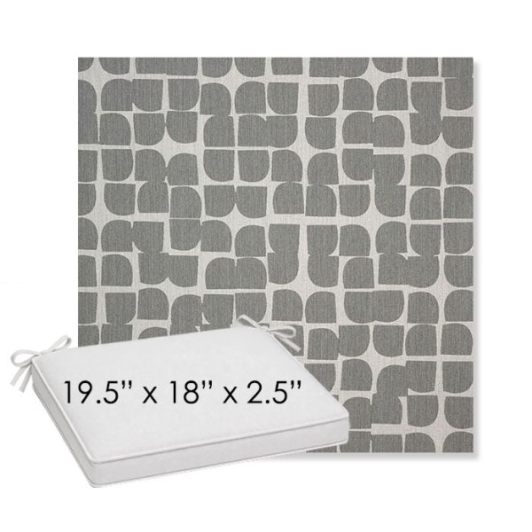 Picture of Toggle Greystone | Sunbrella® 19.5" x 18" Outdoor Dining Cushion