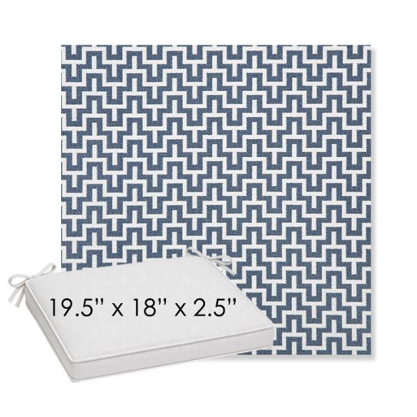 Picture of Underline Denim | Sunbrella® 19.5" x 18" Outdoor Dining Cushion