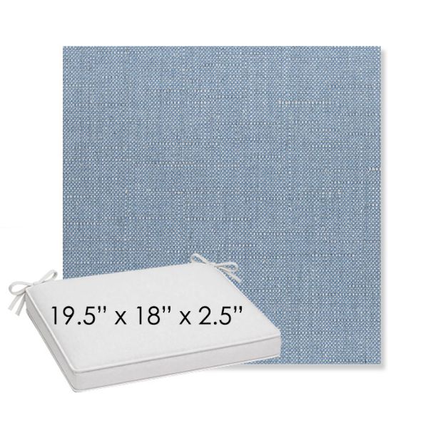 Picture of Willa Chambray | Sunbrella® 19.5" x 18" Outdoor Dining Cushion