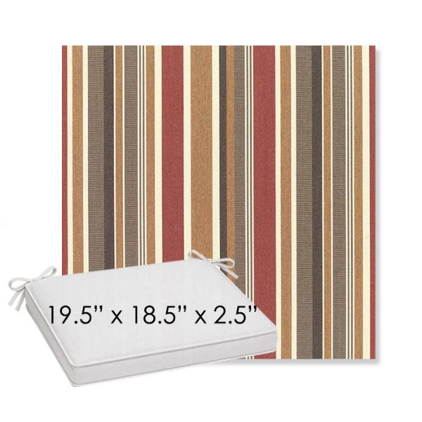 Picture of Brannon Redwood | Sunbrella® 19.5" x 18.5" Outdoor Dining Cushion