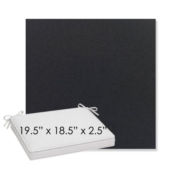 Picture of Canvas Raven Black | Sunbrella® 19.5" x 18.5" Outdoor Dining Cushion