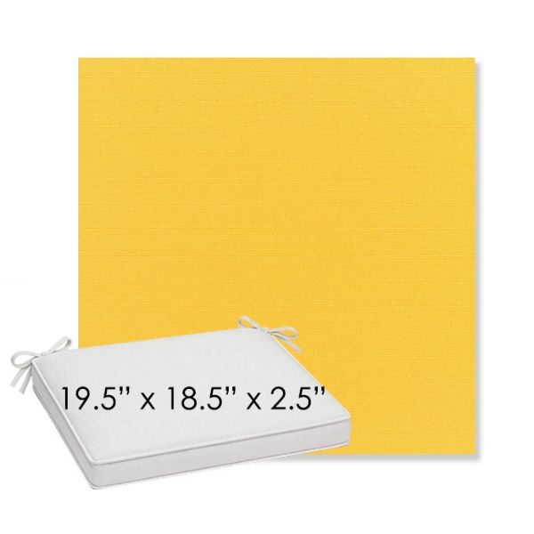 Picture of Canvas Sunflower Yellow | Sunbrella® 19.5" x 18.5" Outdoor Dining Cushion