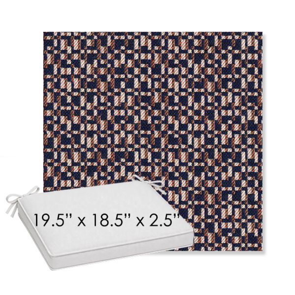 Picture of Carat Azurite | Sunbrella® 19.5" x 18.5" Outdoor Dining Cushion