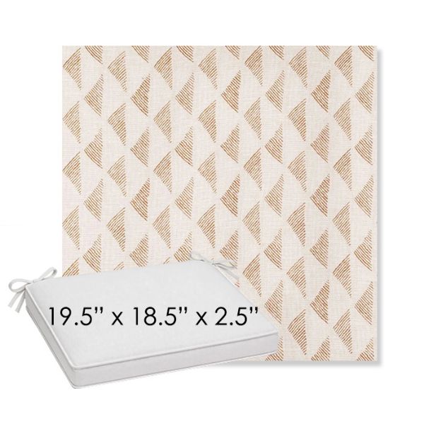 Picture of Etched Angles Cognac | Sunbrella® 19.5" x 18.5" Outdoor Dining Cushion