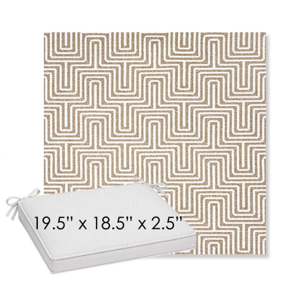 Picture of Key Figure Mineral | Sunbrella® 19.5" x 18.5" Outdoor Dining Cushion