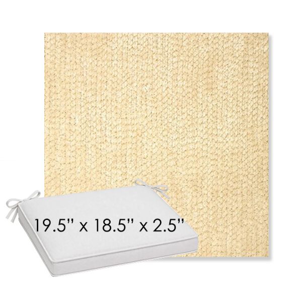 Picture of Margo Parchment | Sunbrella® 19.5" x 18.5" Outdoor Dining Cushion