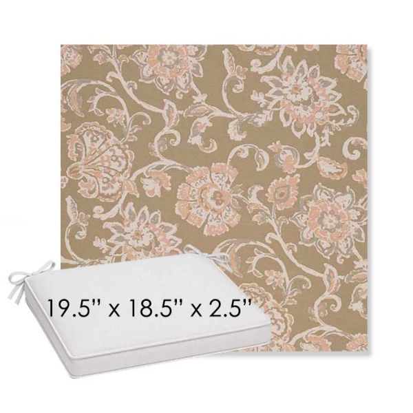 Picture of Martha Floral Spring | Sunbrella® 19.5" x 18.5" Outdoor Dining Cushion