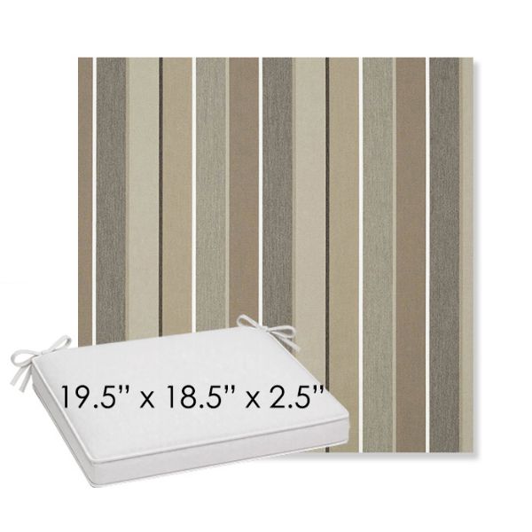 Picture of Milano Char | Sunbrella® 19.5" x 18.5" Outdoor Dining Cushion
