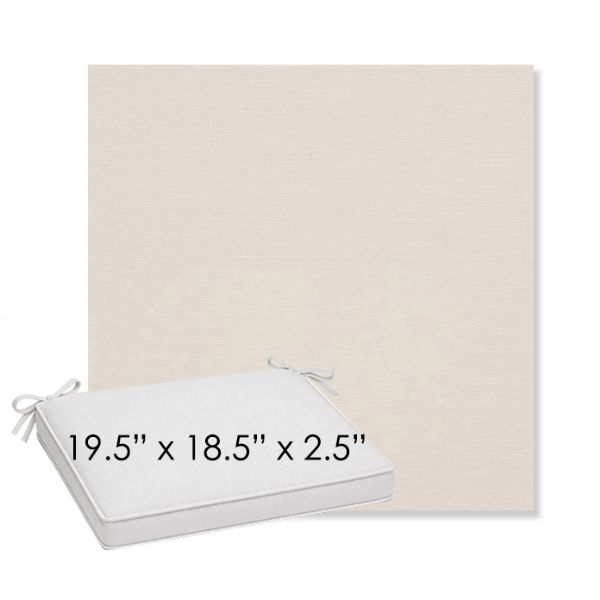Picture of Natte White | Sunbrella® 19.5" x 18.5" Outdoor Dining Cushion