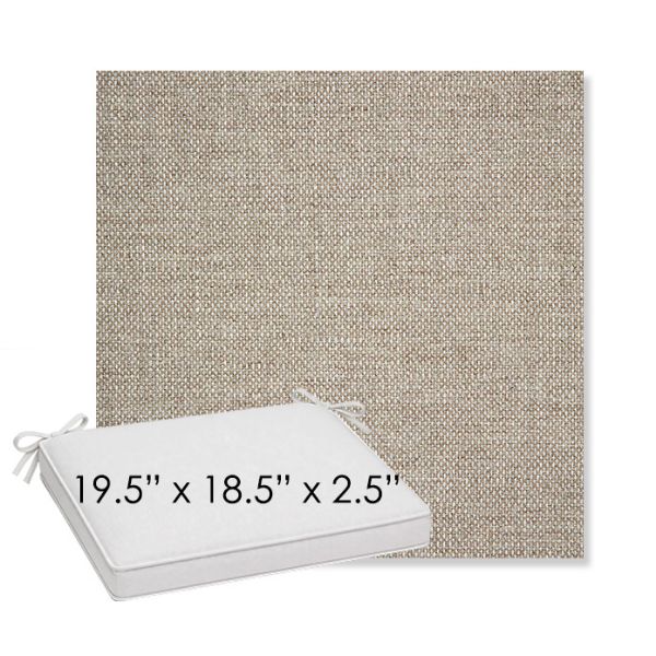 Picture of Piazza Burlap | Sunbrella® 19.5" x 18.5" Outdoor Dining Cushion