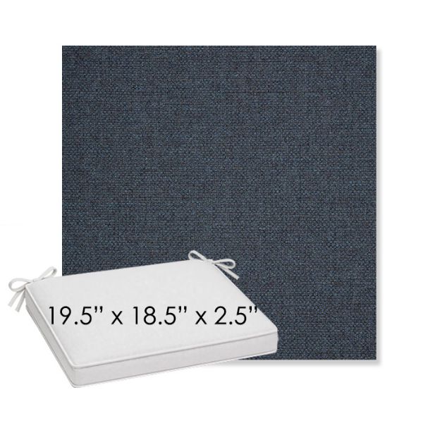 Picture of Piazza Indigo | Sunbrella® 19.5" x 18.5" Outdoor Dining Cushion