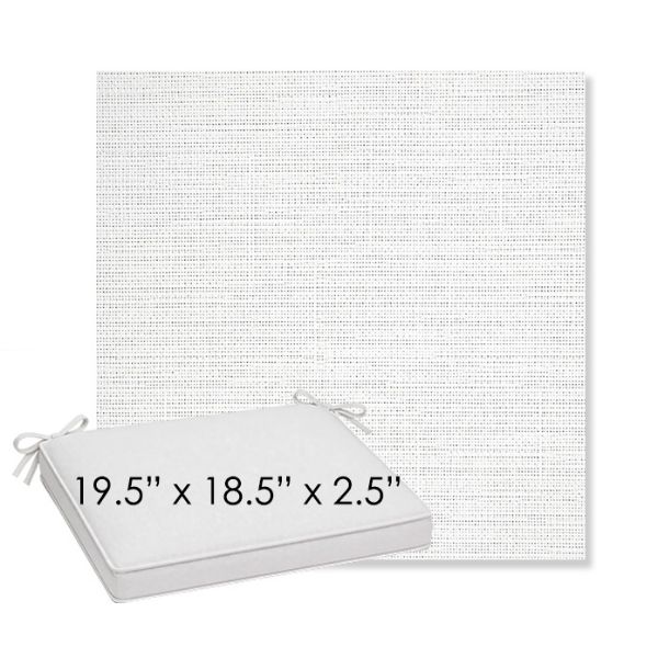 Picture of Piazza White | Sunbrella® 19.5" x 18.5" Outdoor Dining Cushion