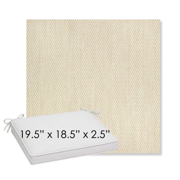 Picture of Pique Flax | Sunbrella® 19.5" x 18.5" Outdoor Dining Cushion