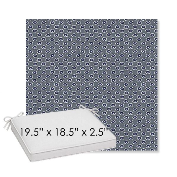 Picture of Rise Indigo | Sunbrella® 19.5" x 18.5" Outdoor Dining Cushion